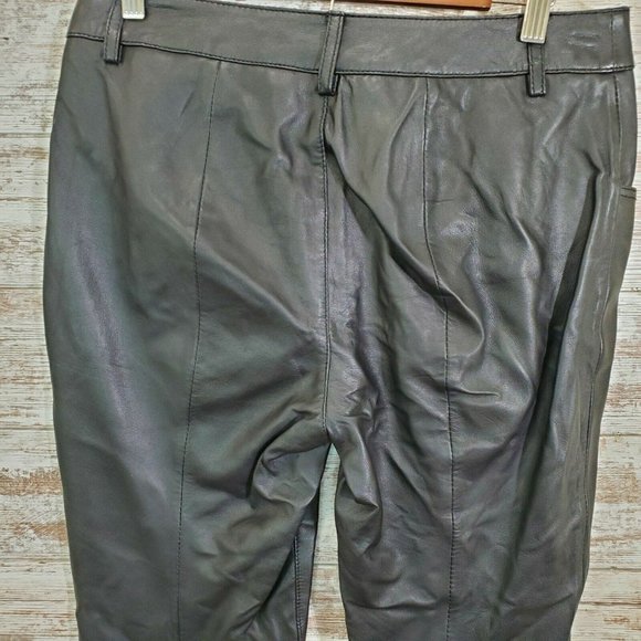 ANNE KLEIN Black Leather Skinny Pant - Picture 4 of 9